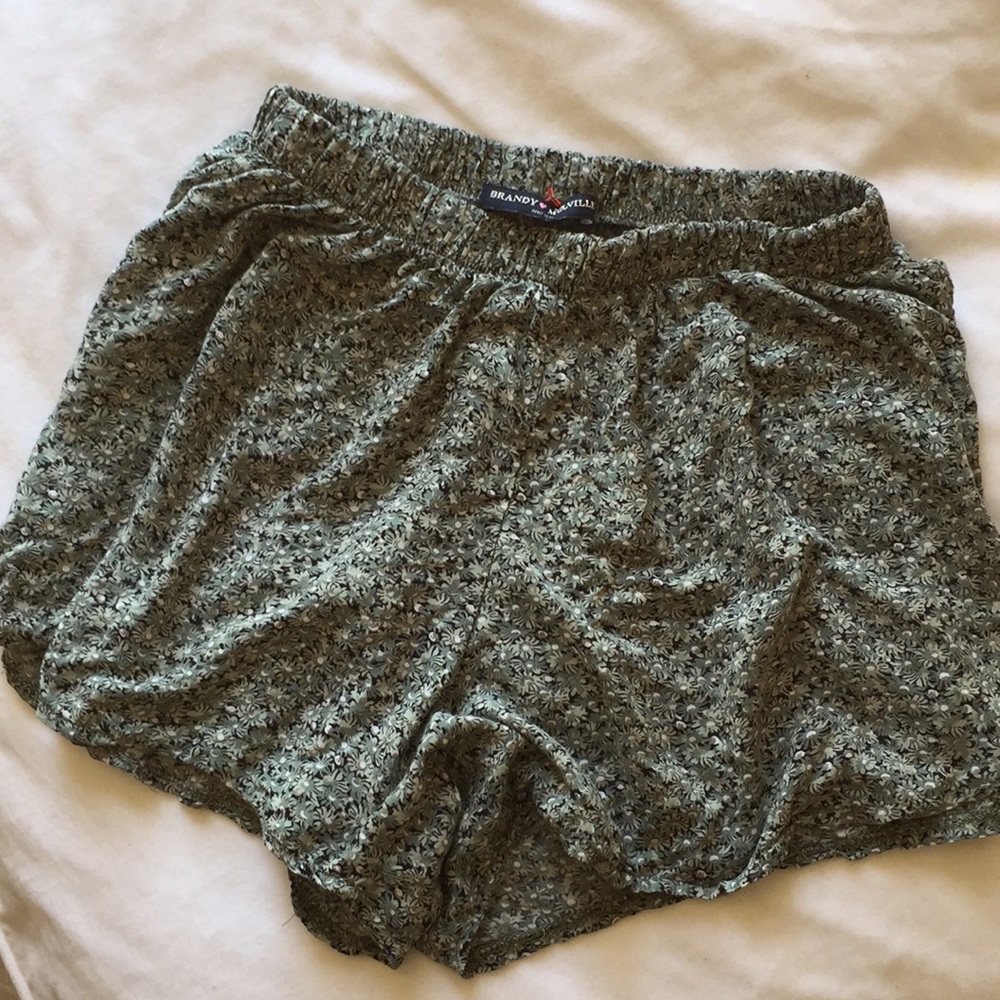 Green Floral Brandy Melville soft shorts